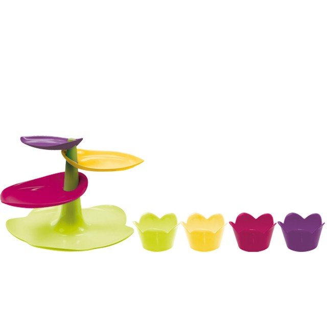 set in melanina colorata Sweet Cake Stand & Cups di Zack!designer set in melanina colorata Sweet Cake Stand & Cups di Zack!designer