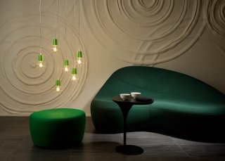 Lampada a sospensione Budino di Modo Luce in metacrilato o policarbonato trasparente Lampada a sospensione Budino di Modo Luce in metacrilato o policarbonato trasparente