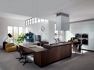 composizione a isola per soggiorno e cucina Liberamente di Scavolini composizione a isola per soggiorno e cucina Liberamente di Scavolini