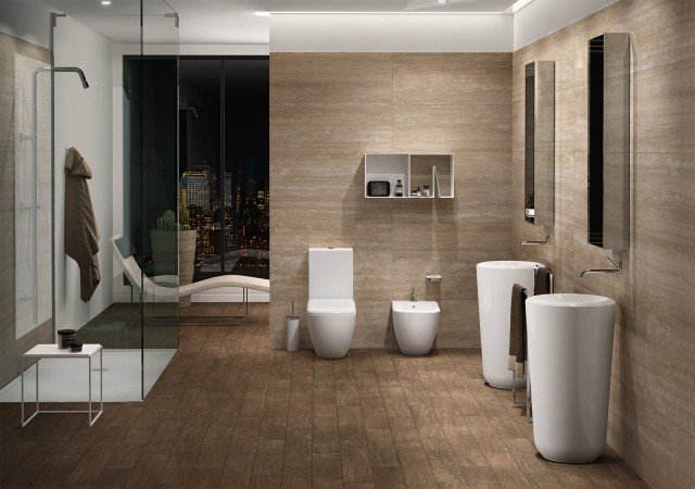 lavandino freestanding in ceramica bianca da installare a terra Fluid di Ceramica Cielo lavandino freestanding in ceramica bianca da installare a terra Fluid di Ceramica Cielo
