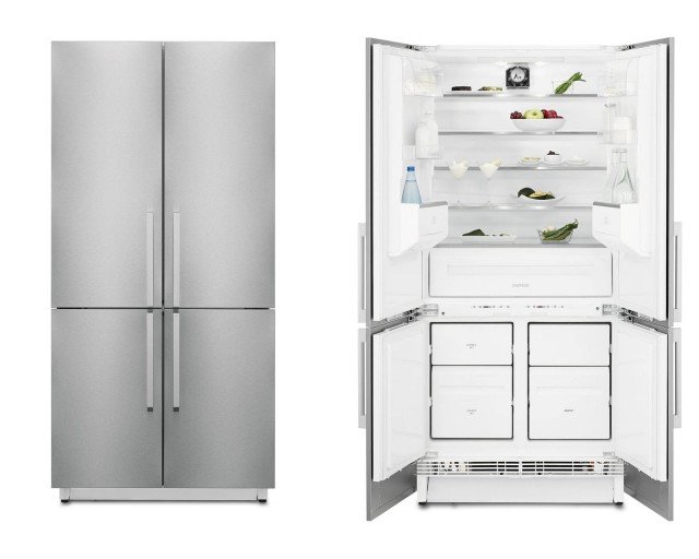 Il frigocongelatore a quattroporte FI5004NXA+ di Electrolux Rex è in classe A+ e è dotato di sistema di ventilazione che mantiene la temperatura uniforme in tutto il vano con il giusto grado di umidità, per la conservazione ottimale dei cibi freschi. Ha anche la funzione FastFreeze, che riduce la temperatura fino a portarla al livello corretto per congelare gli alimenti freschi prima di tornare in modo automatico all'impostazione standard. Misura L 89 x P 100 x H 190-195 cm. Prezzo da rivenditore. www.electrolux-rex.it Il frigocongelatore a quattroporte FI5004NXA+ di Electrolux Rex è in classe A+ e è dotato di sistema di ventilazione che mantiene la temperatura uniforme in tutto il vano con il giusto grado di umidità, per la conservazione ottimale dei cibi freschi. Ha anche la funzione FastFreeze, che riduce la temperatura fino a portarla al livello corretto per congelare gli alimenti freschi prima di tornare in modo automatico all'impostazione standard. Misura L 89 x P 100 x H 190-195 cm. Prezzo da rivenditore. www.electrolux-rex.it