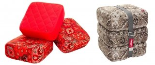Baboesjka Persian di Fatboy è pouf realizzato con tre cuscini quadrati sagomati e sovrapposti uno sull'altro, collegati tra loro da una cinghia robusta. I tre cuscini formano cosi' un pouf a più livelli realizzati con un tessuto lavabile. Adatto anche per ambienti esterni. Misura L 45 x P 45 x H 42 cm. Prezzo 168,99. www.fatboy.com Baboesjka Persian di Fatboy è pouf realizzato con tre cuscini quadrati sagomati e sovrapposti uno sull'altro, collegati tra loro da una cinghia robusta. I tre cuscini formano cosi' un pouf a più livelli realizzati con un tessuto lavabile. Adatto anche per ambienti esterni. Misura L 45 x P 45 x H 42 cm. Prezzo 168,99. www.fatboy.com