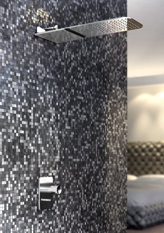 soffione Air della collezione Nomos GO di Fima Aqua Code con miscelatore monocomando da incasso doccia soffione Air della collezione Nomos GO di Fima Aqua Code con miscelatore monocomando da incasso doccia