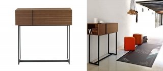 Con Wall Figure di Ligne Roset è una scrivania che si trasforma in un'elegante console. Con un vano portaoggetti supplementare. La profondità della scrivania-consolle e della ribalta consente l'utilizzo di un PC portatile da 17''. L'altezza del piano di lavoro (anta aperta) è di 74 cm. Realizzata con pannelli impiallacciati in noce europeo con venatura orizzontale e basamento in acciaio laccato nero. Misura L 100 x P 35 x H 98,5cm. Prezzo 1.415 euro. www.ligneroset.it Con Wall Figure di Ligne Roset è una scrivania che si trasforma in un'elegante console. Con un vano portaoggetti supplementare. La profondità della scrivania-consolle e della ribalta consente l'utilizzo di un PC portatile da 17''. L'altezza del piano di lavoro (anta aperta) è di 74 cm. Realizzata con pannelli impiallacciati in noce europeo con venatura orizzontale e basamento in acciaio laccato nero. Misura L 100 x P 35 x H 98,5cm. Prezzo 1.415 euro. www.ligneroset.it