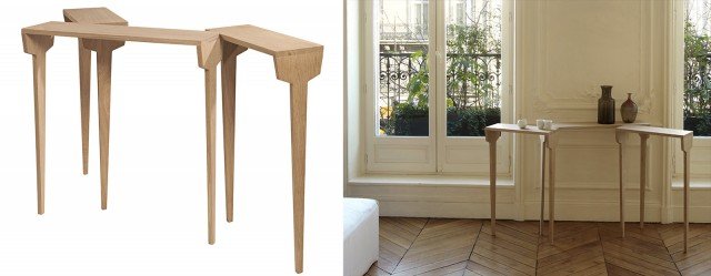 Linee asimmetriche per Clou di Made in design Editions. Disegnata dalla giovane designer francese Gaëlle Gabillet, questa console in quercia massicia si compone di 3 piani destrutturati. Minimalista ed espressiva, anima gli spazi dimenticati della casa. Realizzata in rovere massello misura L 140 x P 74 x H 82 cm. Prezzo 595 euro. Aquistabile su www.madeindesign.it Linee asimmetriche per Clou di Made in design Editions. Disegnata dalla giovane designer francese Gaëlle Gabillet, questa console in quercia massicia si compone di 3 piani destrutturati. Minimalista ed espressiva, anima gli spazi dimenticati della casa. Realizzata in rovere massello misura L 140 x P 74 x H 82 cm. Prezzo 595 euro. Aquistabile su www.madeindesign.it