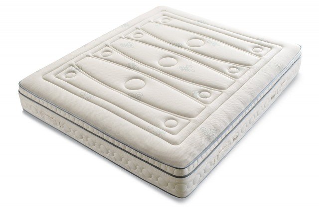 Regency non si gira e non richiede l’ordinaria rotazione sottosopra. Ha l'imbottitura in seta-lino abbinata a uno strato in Trycel SmartClima, un memory foam e uno strato Relastic Fiber. E un materasso modellante, termoregolante, anatomico, con molleggio differenziato in 5 zone e rivestimento traspirante e antibatterico. Disponibili anche nella versione anallergica e climatizzata. Alto 30 cm, nella versione singola costa 1.546 euro. Di Simmons www.simmons.it. Regency non si gira e non richiede l’ordinaria rotazione sottosopra. Ha l'imbottitura in seta-lino abbinata a uno strato in Trycel SmartClima, un memory foam e uno strato Relastic Fiber. E un materasso modellante, termoregolante, anatomico, con molleggio differenziato in 5 zone e rivestimento traspirante e antibatterico. Disponibili anche nella versione anallergica e climatizzata. Alto 30 cm, nella versione singola costa 1.546 euro. Di Simmons www.simmons.it.