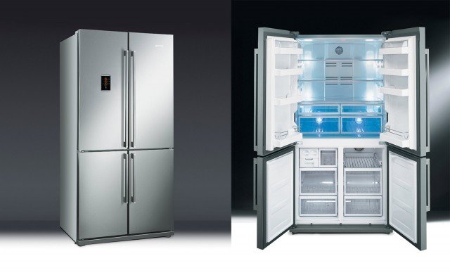 Il modello FQ60XPE di Smeg ha i cassetti dedicati agli alimenti freschi illuminati dal sistema Active Fresh Blu Light, che aumenta i tempi di conservazione di frutta e verdura e ne preserva più a lungo il contenuto vitaminico. Sia il vano frigorifero che i vani congelatore sono dotati poi di uno specifico sistema di aerazione che tiene controllata l’umidità, evitando la formazione di brina e rendendo il Side by Side totalmente No Frost. In Classe A+ e dispone della funzione Economy, che analizza come solitamente viene utilizzato l’elettrodomestico e ne ottimizza i cicli di lavoro per contenere al minimo il dispendio di elettricità. L 92 x P 72 x H 182 cm. Costa 2.537 euro. www.smeg.it Il modello FQ60XPE di Smeg ha i cassetti dedicati agli alimenti freschi illuminati dal sistema Active Fresh Blu Light, che aumenta i tempi di conservazione di frutta e verdura e ne preserva più a lungo il contenuto vitaminico. Sia il vano frigorifero che i vani congelatore sono dotati poi di uno specifico sistema di aerazione che tiene controllata l’umidità, evitando la formazione di brina e rendendo il Side by Side totalmente No Frost. In Classe A+ e dispone della funzione Economy, che analizza come solitamente viene utilizzato l’elettrodomestico e ne ottimizza i cicli di lavoro per contenere al minimo il dispendio di elettricità. L 92 x P 72 x H 182 cm. Costa 2.537 euro. www.smeg.it