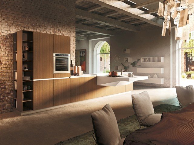 cucina Board di Snaidero con blocco in corian cucina Board di Snaidero con blocco in corian