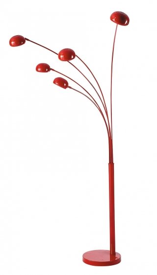 lampada Octopus di Maisons Du Monde in metallo rosso con 5 bracci orientabili lampada Octopus di Maisons Du Monde in metallo rosso con 5 bracci orientabili