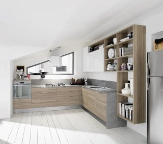 cucina ad angolo laccato bianco Start-Time UP di Veneta Cucine cucina ad angolo laccato bianco Start-Time UP di Veneta Cucine