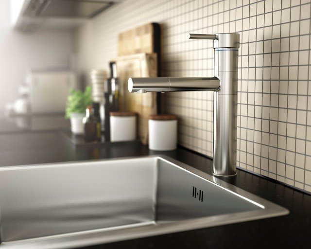 Rubinetto monocomando in ottone nichelato, Hovskär di Ikea. A risparmio idrico ed energetico, è garantito fino a 10 anni. Misura H 30 cm. Prezzo 99 euro. www.ikea.com Rubinetto monocomando in ottone nichelato, Hovskär di Ikea. A risparmio idrico ed energetico, è garantito fino a 10 anni. Misura H 30 cm. Prezzo 99 euro. www.ikea.com