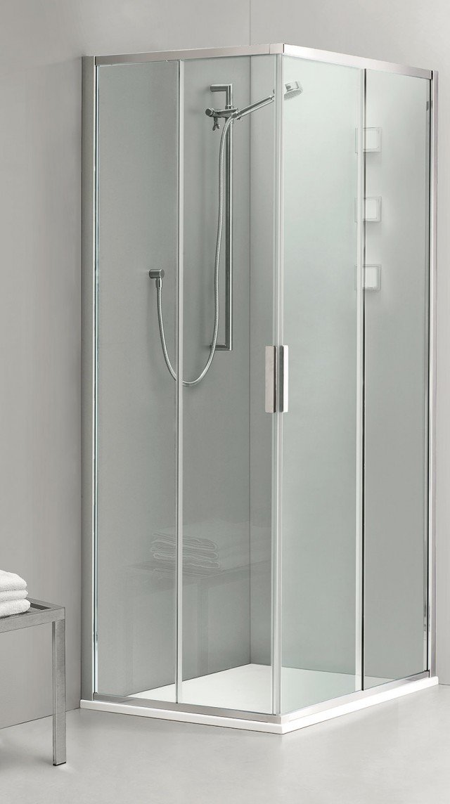 box doccia Chia di Calibe in acciaio inox e cristallo temperato 8 mm box doccia Chia di Calibe in acciaio inox e cristallo temperato 8 mm