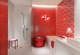 piastrelle ceramica rosse alle pareti Collezione Pop Up di Fap Ceramiche piastrelle ceramica rosse alle pareti Collezione Pop Up di Fap Ceramiche