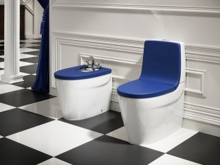 sanitari bagno blu Serie Khroma di Roca in ceramica con installazione a filo muro sanitari bagno blu Serie Khroma di Roca in ceramica con installazione a filo muro