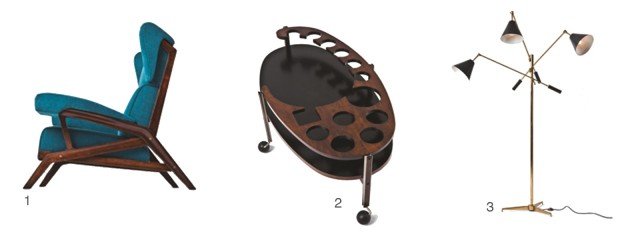 1. Fragile, tavolino in legno laccato nero e palissandro, design 1959 di Ico Parisi e prodotto da Stildomus 2. Fragile, poltrona in legno in noce, design B.B.P.R, 1944, prodotto unicamente per gli uffici della società Belsana in Corso Matteotti 3. Fragile, lampada da terra a tre bracci orientabili, design Vittoriano Viganò, prodotto da Arredoluce, modello Triennale, 1947 1. Fragile, tavolino in legno laccato nero e palissandro, design 1959 di Ico Parisi e prodotto da Stildomus 2. Fragile, poltrona in legno in noce, design B.B.P.R, 1944, prodotto unicamente per gli uffici della società Belsana in Corso Matteotti 3. Fragile, lampada da terra a tre bracci orientabili, design Vittoriano Viganò, prodotto da Arredoluce, modello Triennale, 1947