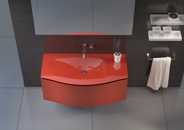 È realizzato in vetro il piano lavabo integrato della collezione Batik Light di Regia. La base portalavabo è formata da cassettone con cassetto interno. Misura L 110 x P 50 x H 50 cm. Prezzo di piano lavabo e base portalavabo, Iva esclusa, 2.380 euro. www.regia.it È realizzato in vetro il piano lavabo integrato della collezione Batik Light di Regia. La base portalavabo è formata da cassettone con cassetto interno. Misura L 110 x P 50 x H 50 cm. Prezzo di piano lavabo e base portalavabo, Iva esclusa, 2.380 euro. www.regia.it