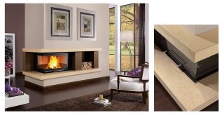 rivestimento Brenta di La Nordica-Extraflame in marmo giallo d’Istria e silva oro spazzolato rivestimento Brenta di La Nordica-Extraflame in marmo giallo d’Istria e silva oro spazzolato
