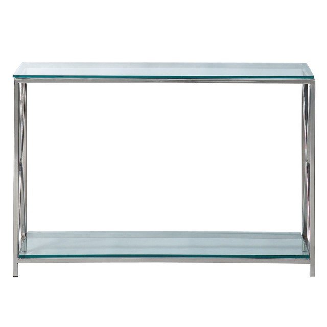 4. In vetro Solo vetro e una sottile struttura in acciaio cromato per il modello dal fascino nordico. Misura L 119 x P 39 x H 79 cm e costa 299 euro. Helsinki di Maisons du monde. www.maisonsdumonde.com 4. In vetro Solo vetro e una sottile struttura in acciaio cromato per il modello dal fascino nordico. Misura L 119 x P 39 x H 79 cm e costa 299 euro. Helsinki di Maisons du monde. www.maisonsdumonde.com