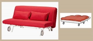 Un, due, tre... e il letto è fatto: con Ps Håvet di Ikea alzi, tiri e stendi. Con questi tre movimenti il piano di riposo è pronto all’uso. E siccome i cuscini hanno le dimensioni dei guanciali, basta aggiungere le federe per usarli anche per dormire. Il divano letto a due posti, dotato di rotelle, ha struttura in tubolare d’acciaio, materasso in poliuretano espanso ad alta elasticità e lattice sintetico, rivestimento sfoderabile in cotone 100%; misura L 163 x P 111 x H 41-86 cm (aperto il letto è lungo 205 cm). Prezzo 469 euro. www.ikea.it </strong> Un, due, tre... e il letto è fatto: con Ps Håvet di Ikea alzi, tiri e stendi. Con questi tre movimenti il piano di riposo è pronto all’uso. E siccome i cuscini hanno le dimensioni dei guanciali, basta aggiungere le federe per usarli anche per dormire. Il divano letto a due posti, dotato di rotelle, ha struttura in tubolare d’acciaio, materasso in poliuretano espanso ad alta elasticità e lattice sintetico, rivestimento sfoderabile in cotone 100%; misura L 163 x P 111 x H 41-86 cm (aperto il letto è lungo 205 cm). Prezzo 469 euro. www.ikea.it </strong>