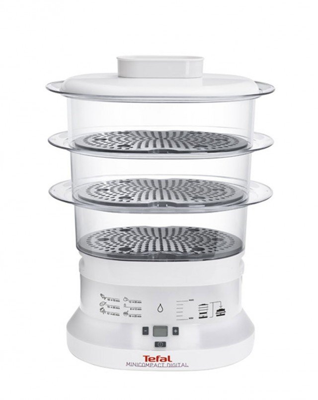 Vaporiera Minicompact Digital di Tefal ha potenza di 550 watt e è fornita con 3 contenitori tra cui anche quello specifico per riso. Con timer digital, ha serbatoio dell’acqua con livello visibile che garantisce 60 minuti di autonomia. Prezzo 60 euro. www.tefal.it Vaporiera Minicompact Digital di Tefal ha potenza di 550 watt e è fornita con 3 contenitori tra cui anche quello specifico per riso. Con timer digital, ha serbatoio dell’acqua con livello visibile che garantisce 60 minuti di autonomia. Prezzo 60 euro. www.tefal.it