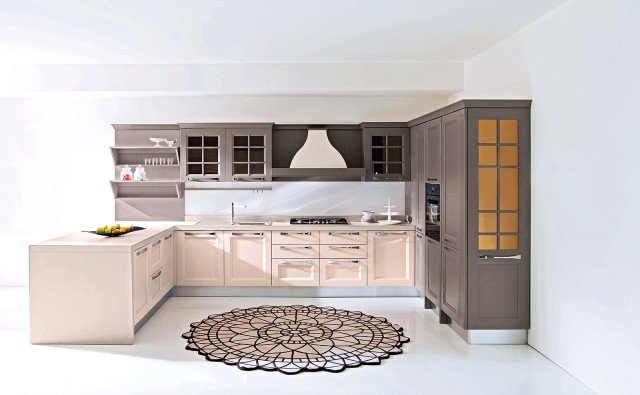 cucina country Ylenia di Aran Cucine con maniglie in metallo cromato cucina country Ylenia di Aran Cucine con maniglie in metallo cromato