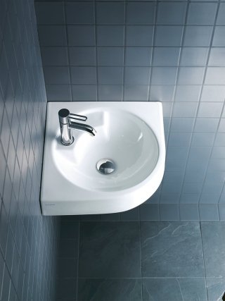 lavandino ad angolo Architec di Duravit in ceramica bianca sanitaria senza troppopieno lavandino ad angolo Architec di Duravit in ceramica bianca sanitaria senza troppopieno