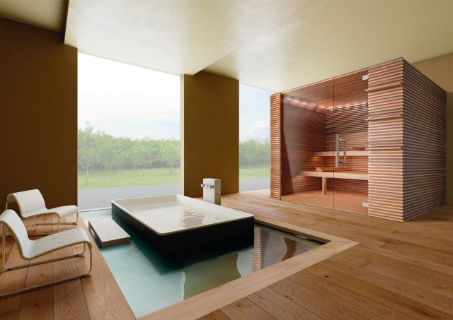 La sauna finlandese della collezione Elite di Stenal è realizzata in legno di cedro. Può essere attrezzata con differenti opzioni, come infrarossi, biosauna, musicoterapia e cromoterapia perimetrale. I pannelli in legno della struttura portante hanno uno spessore di 7 cm. Disponibile in soluzioni su misura, nella dimensione standard misura L 189 x P 121 x H 210 cm. Prezzo su preventivo. www.stenal.it La sauna finlandese della collezione Elite di Stenal è realizzata in legno di cedro. Può essere attrezzata con differenti opzioni, come infrarossi, biosauna, musicoterapia e cromoterapia perimetrale. I pannelli in legno della struttura portante hanno uno spessore di 7 cm. Disponibile in soluzioni su misura, nella dimensione standard misura L 189 x P 121 x H 210 cm. Prezzo su preventivo. www.stenal.it