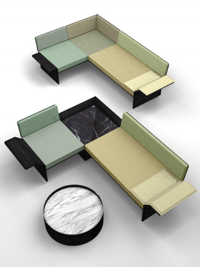 Dedicato a chi ama lo stile metropolitano è completato dalla presenza di un tavolino dal sapore industriale con il basamento in acciaio bullonato e dotato di un piano in contrasto realizzato in marmo, vetro, legno o Corian stampato. L'intera struttura, leggera e elegante, è realizzata con pannelli di alluminio. The 22nd Floor Sofa di Moroso. ww.moroso.it Dedicato a chi ama lo stile metropolitano è completato dalla presenza di un tavolino dal sapore industriale con il basamento in acciaio bullonato e dotato di un piano in contrasto realizzato in marmo, vetro, legno o Corian stampato. L'intera struttura, leggera e elegante, è realizzata con pannelli di alluminio. The 22nd Floor Sofa di Moroso. ww.moroso.it