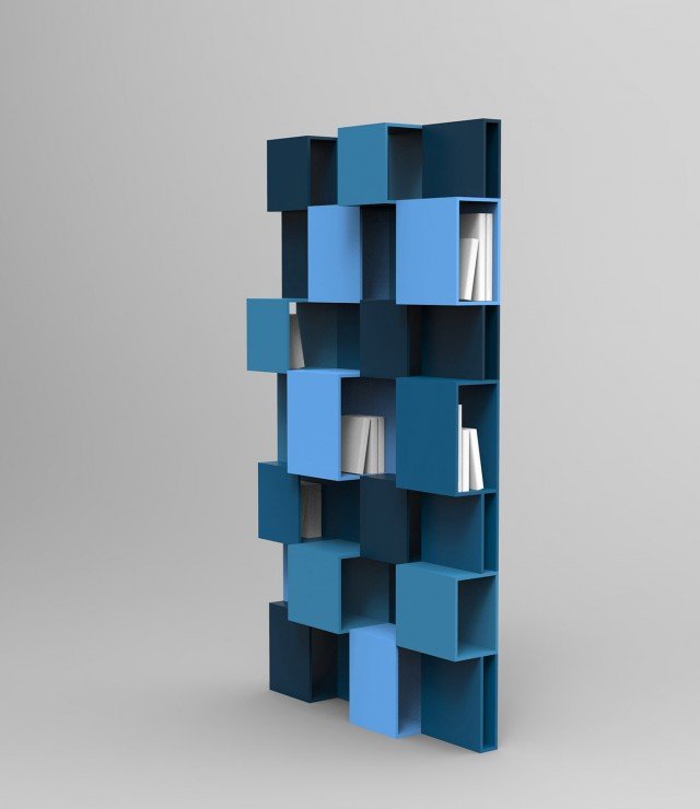 Un sorprendente effetto tridimensionale per Pixl di Roche Bobois, la libreria che gioca con il colore nelle tonalità del blu e del turchese. La tridimensionalità è sottolineata dalla presenza di vani a giorno, con profondità variabile e aperti lateralmente, in cui riporre libri, Cd o Dvd per nasconderli alla vista. Misura L 120 x P 25 x H 220 cm. www.roche-bobois.com Un sorprendente effetto tridimensionale per Pixl di Roche Bobois, la libreria che gioca con il colore nelle tonalità del blu e del turchese. La tridimensionalità è sottolineata dalla presenza di vani a giorno, con profondità variabile e aperti lateralmente, in cui riporre libri, Cd o Dvd per nasconderli alla vista. Misura L 120 x P 25 x H 220 cm. www.roche-bobois.com