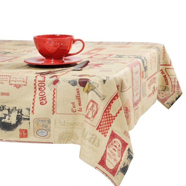 Look vintage per la tovaglia Biscotteria di Maisons du Monde, in tessuto misto lino e viscosa che riproduce un collage con etichette e marchi di pasticceria retrò. Misura 250 x L 140 cm. Prezzo: 59,90 euro www.maisonsdumonde.com Look vintage per la tovaglia Biscotteria di Maisons du Monde, in tessuto misto lino e viscosa che riproduce un collage con etichette e marchi di pasticceria retrò. Misura 250 x L 140 cm. Prezzo: 59,90 euro www.maisonsdumonde.com