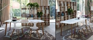 Oslo di Ciacci Kreaty è un tavolo con gambe in legno massello di frassino disponibile nella versione laccato bianco o nero, tinto noce o naturale. Il sofisticato piano in cristallo sabbiato o laccato nero o extralight, o nei colori corda e laguna, è caratterizzato da linee morbide e avvolgenti e spigoli arrotondati.
Disponibile nel modello fisso o allungabile contraddistinto da un'allunga centrale in essenza che richiama la finitura della gambe e spezza la superficie lucida del piano con la sua particolare texture a poro aperto. Misura L 130/175 x P 90; L 160/205 X P 90 cm; L 180/225 x P 90 cm. Prezzo su richiesta. www.ciacci.com Oslo di Ciacci Kreaty è un tavolo con gambe in legno massello di frassino disponibile nella versione laccato bianco o nero, tinto noce o naturale. Il sofisticato piano in cristallo sabbiato o laccato nero o extralight, o nei colori corda e laguna, è caratterizzato da linee morbide e avvolgenti e spigoli arrotondati.
Disponibile nel modello fisso o allungabile contraddistinto da un'allunga centrale in essenza che richiama la finitura della gambe e spezza la superficie lucida del piano con la sua particolare texture a poro aperto. Misura L 130/175 x P 90; L 160/205 X P 90 cm; L 180/225 x P 90 cm. Prezzo su richiesta. www.ciacci.com