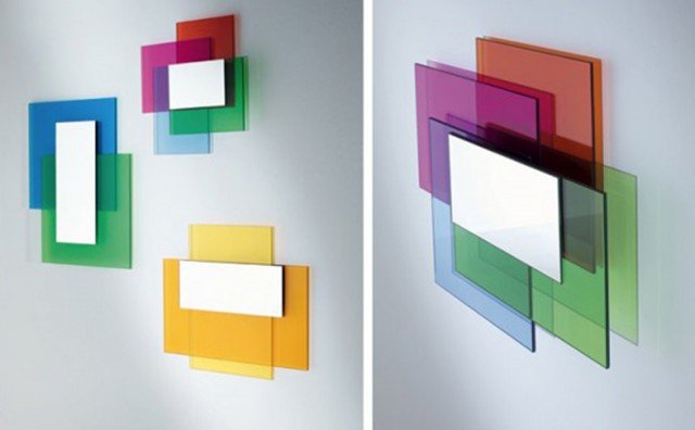 Sono di Glas Italia gli specchi montati su lastre di vetro colorato. La collezione Colour on Colour prevede tre combinazioni di colore: verde+blu, giallo in varie sfumature e blu+verde+fucsia+rosso. La severa geometria delle forme è mitigata dai vetri colorati che, creano un effetto grafico capace di valorizzare un’intera parete. Misurano L 75 x P 4 x H 65 cm, L 70 x P 4 x H 60 cm, L 55 x P 8 x H 55 cm. Prezzo a partire da 753 euro. www.glasitalia.com Sono di Glas Italia gli specchi montati su lastre di vetro colorato. La collezione Colour on Colour prevede tre combinazioni di colore: verde+blu, giallo in varie sfumature e blu+verde+fucsia+rosso. La severa geometria delle forme è mitigata dai vetri colorati che, creano un effetto grafico capace di valorizzare un’intera parete. Misurano L 75 x P 4 x H 65 cm, L 70 x P 4 x H 60 cm, L 55 x P 8 x H 55 cm. Prezzo a partire da 753 euro. www.glasitalia.com