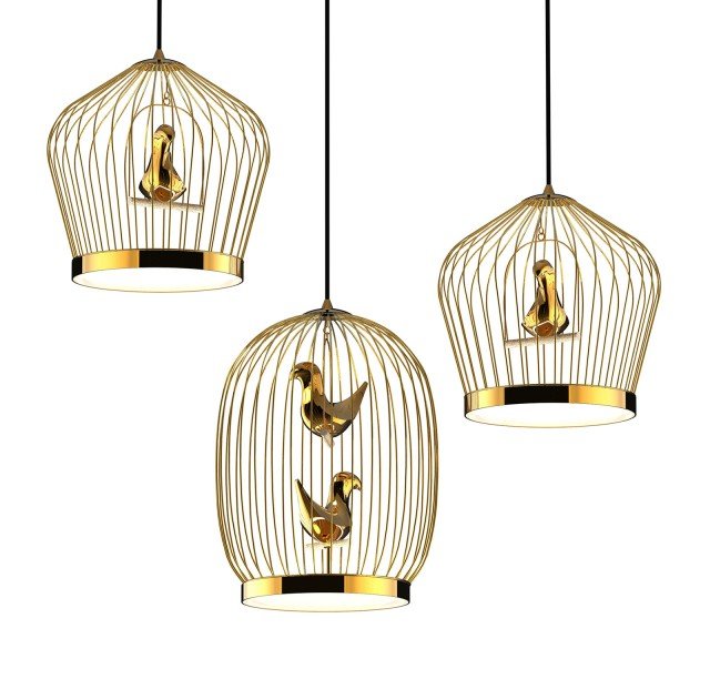 lampada a sospensione Tweetie di Casamania oro e ceramica lampada a sospensione Tweetie di Casamania oro e ceramica