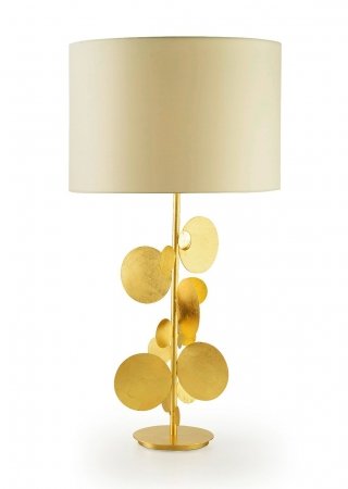 lampada Orion di Marioni Home Collection in metallo oro paralume avorio lampada Orion di Marioni Home Collection in metallo oro paralume avorio