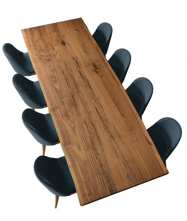 Table B-180 di Dale Italia ha il piano realizzato artigianalmente con intere assi di pregiato noce massello che permettono di godere dello spettacolo delle venature. Il basamento è in ferro con una particolare finitura rugginosa che gli dà un aspetto moderno. È disponibile in qualsiasi lunghezza fino a tre metri. www.daleitalia.it Table B-180 di Dale Italia ha il piano realizzato artigianalmente con intere assi di pregiato noce massello che permettono di godere dello spettacolo delle venature. Il basamento è in ferro con una particolare finitura rugginosa che gli dà un aspetto moderno. È disponibile in qualsiasi lunghezza fino a tre metri. www.daleitalia.it