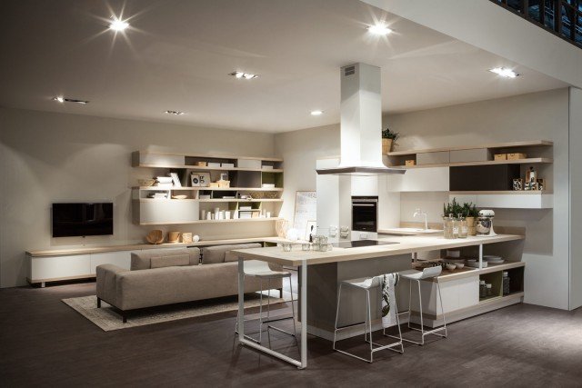 CUCINA E SOGGIORNO INTEGRATI AL MASSIMO Foodshelf di Scavolini CUCINA E SOGGIORNO INTEGRATI AL MASSIMO Foodshelf di Scavolini