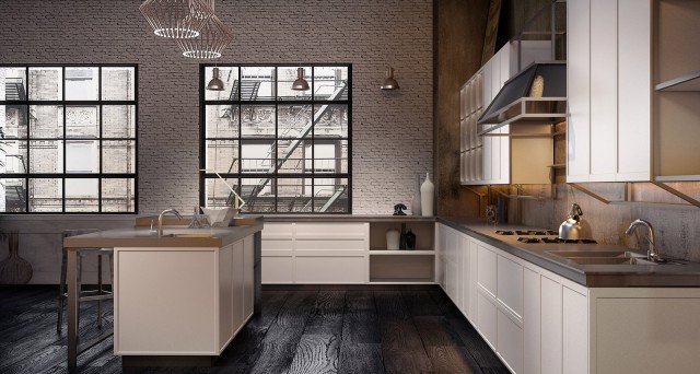 Frame di Snaidero coniuga insieme aspetti della cucina classica e dettagli di sapore industriale: è caratterizzata da una struttura autoportante in acciaio visibile tra i pensili, le basi, gli armadi e l'isola. Le ante hanno un telaio metallico, sono senza maniglie e sono realizzate in legno certificato Fsc, verniciato ad acqua o impiallacciato, o in vetro trasparente per sottolineare il design esclusivo e la leggerezza della composizione. Protagonista è la grande cappa, disponibile nelle versioni da 180 cm e 120 cm, che può essere posizionata a parete o sull'isola; i piani di lavoro sono in pregiato granito spazzolato. www.snaidero.it Frame di Snaidero coniuga insieme aspetti della cucina classica e dettagli di sapore industriale: è caratterizzata da una struttura autoportante in acciaio visibile tra i pensili, le basi, gli armadi e l'isola. Le ante hanno un telaio metallico, sono senza maniglie e sono realizzate in legno certificato Fsc, verniciato ad acqua o impiallacciato, o in vetro trasparente per sottolineare il design esclusivo e la leggerezza della composizione. Protagonista è la grande cappa, disponibile nelle versioni da 180 cm e 120 cm, che può essere posizionata a parete o sull'isola; i piani di lavoro sono in pregiato granito spazzolato. www.snaidero.it
