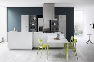 cucina bianca con ante a gola Mila di Cesar cucina bianca con ante a gola Mila di Cesar