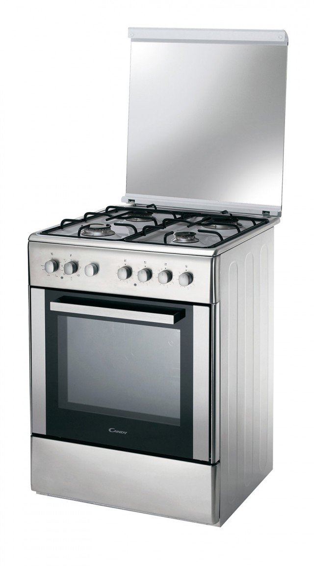 Accensione integrata sottomanopola, 4 bruciatori gas di cui 1 ultrarapido da 3,5 Kw e forno elettrico ventilato in classe A da 54 litri fornito con 2 griglie e 2 leccarde per la cucina CCG 6503 PX di Candy. Misura L 60 x P 60 x H 85 cm. Prezzo 529 euro. www.candy.it Accensione integrata sottomanopola, 4 bruciatori gas di cui 1 ultrarapido da 3,5 Kw e forno elettrico ventilato in classe A da 54 litri fornito con 2 griglie e 2 leccarde per la cucina CCG 6503 PX di Candy. Misura L 60 x P 60 x H 85 cm. Prezzo 529 euro. www.candy.it