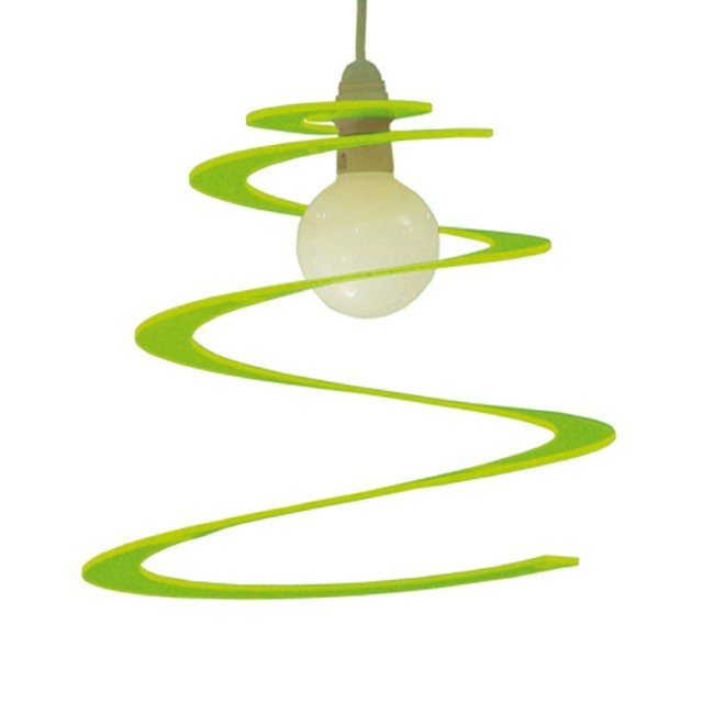 Un sottile foglio di plexiglas fluorescente si trasforma in una spirale tridimensionale che, applicata al portalampada, diventa un coloratissimo paralume; misura Ø 45 cm e costa 82 euro Fluo di Fulfuldesign www.fulfuldesign.it Un sottile foglio di plexiglas fluorescente si trasforma in una spirale tridimensionale che, applicata al portalampada, diventa un coloratissimo paralume; misura Ø 45 cm e costa 82 euro Fluo di Fulfuldesign www.fulfuldesign.it