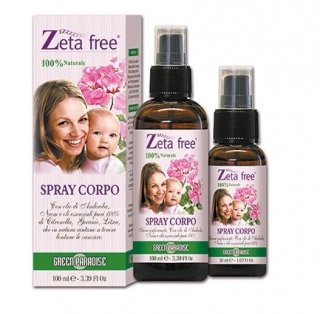 Spray corpo Zeta Free di Green Paradise è uno spray corpo composto solo di oli essenziali con funzione anti-zanzare Spray corpo Zeta Free di Green Paradise è uno spray corpo composto solo di oli essenziali con funzione anti-zanzare