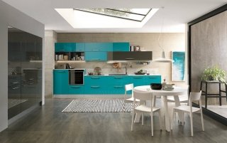 cucina azzurro cielo e grigio asfalto Ice 3 di Febal cucina azzurro cielo e grigio asfalto Ice 3 di Febal
