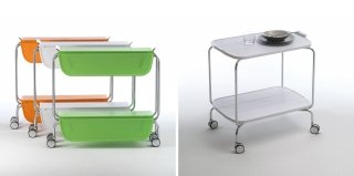 Consolle-carrello. Smart di Pezzani è realizzato in acciaio cromato e Abs colorato: chiuso riduce al minimo l’ingombro, aperto completamente è un pratico carrello portavivande, mentre chiuso a metà può essere usato come piccola consolle da appoggiare a parete. Misura L 69 x P 45 x H 70 cm. Prezzo 176 euro. www.pezzani.eu Consolle-carrello. Smart di Pezzani è realizzato in acciaio cromato e Abs colorato: chiuso riduce al minimo l’ingombro, aperto completamente è un pratico carrello portavivande, mentre chiuso a metà può essere usato come piccola consolle da appoggiare a parete. Misura L 69 x P 45 x H 70 cm. Prezzo 176 euro. www.pezzani.eu