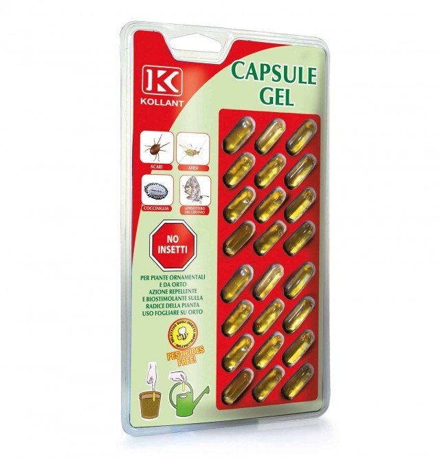 No Insetti Capsule Gel di kollant è un insetticida naturale a base di specifici estratti vegetali ad alta concentrazione che agisce contro lepidotteri del geranio e altri insetti No Insetti Capsule Gel di kollant è un insetticida naturale a base di specifici estratti vegetali ad alta concentrazione che agisce contro lepidotteri del geranio e altri insetti
