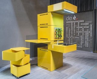 cucina verticale gialla Ecooking di Clei cucina verticale gialla Ecooking di Clei