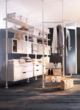 cabina armadio Stolmen di Ikea minimalista in acciaio cabina armadio Stolmen di Ikea minimalista in acciaio