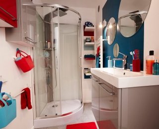 mobile lavabo bagno grigio lucido Remix di Leroy Merlin realizzato in truciolare rivestito mobile lavabo bagno grigio lucido Remix di Leroy Merlin realizzato in truciolare rivestito