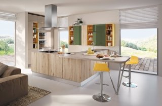 cucina con bancone Swing di Lube cucina con bancone Swing di Lube