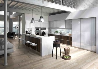 cucina in legno rovere smoke Way di Snaidero cucina in legno rovere smoke Way di Snaidero