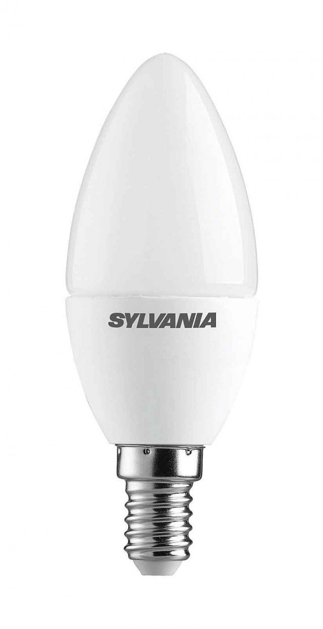 lampadina satinata led a candela 4W (250 lumen) E14 Toledo di Sylvania in classe A+ lampadina satinata led a candela 4W (250 lumen) E14 Toledo di Sylvania in classe A+